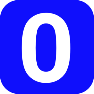 Numéro carré bleu 0