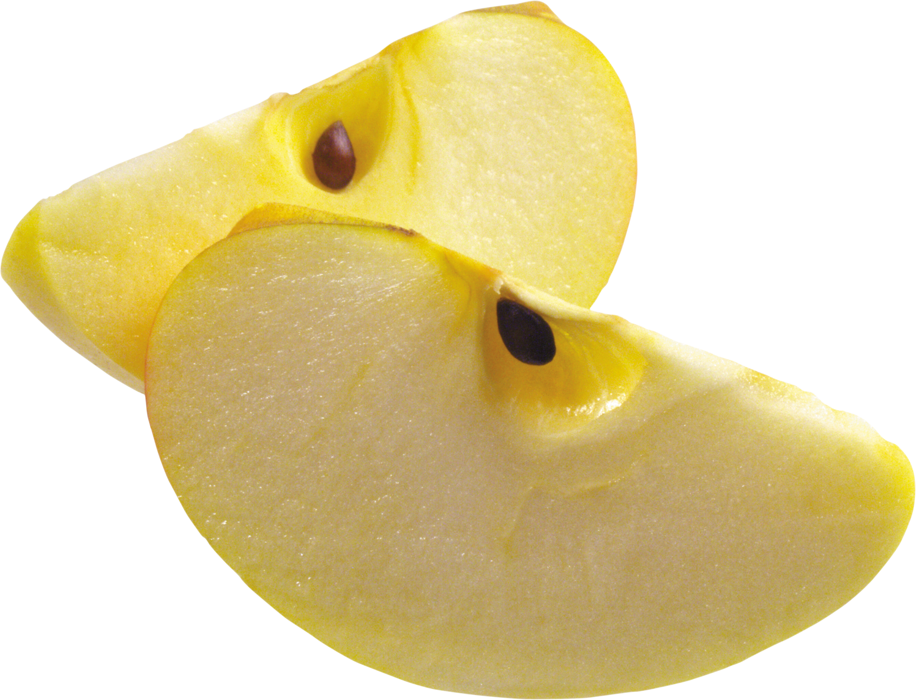 पीले सेब का एक टुकड़ा