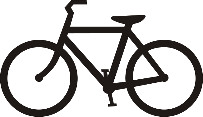 自転車の黒い輪郭