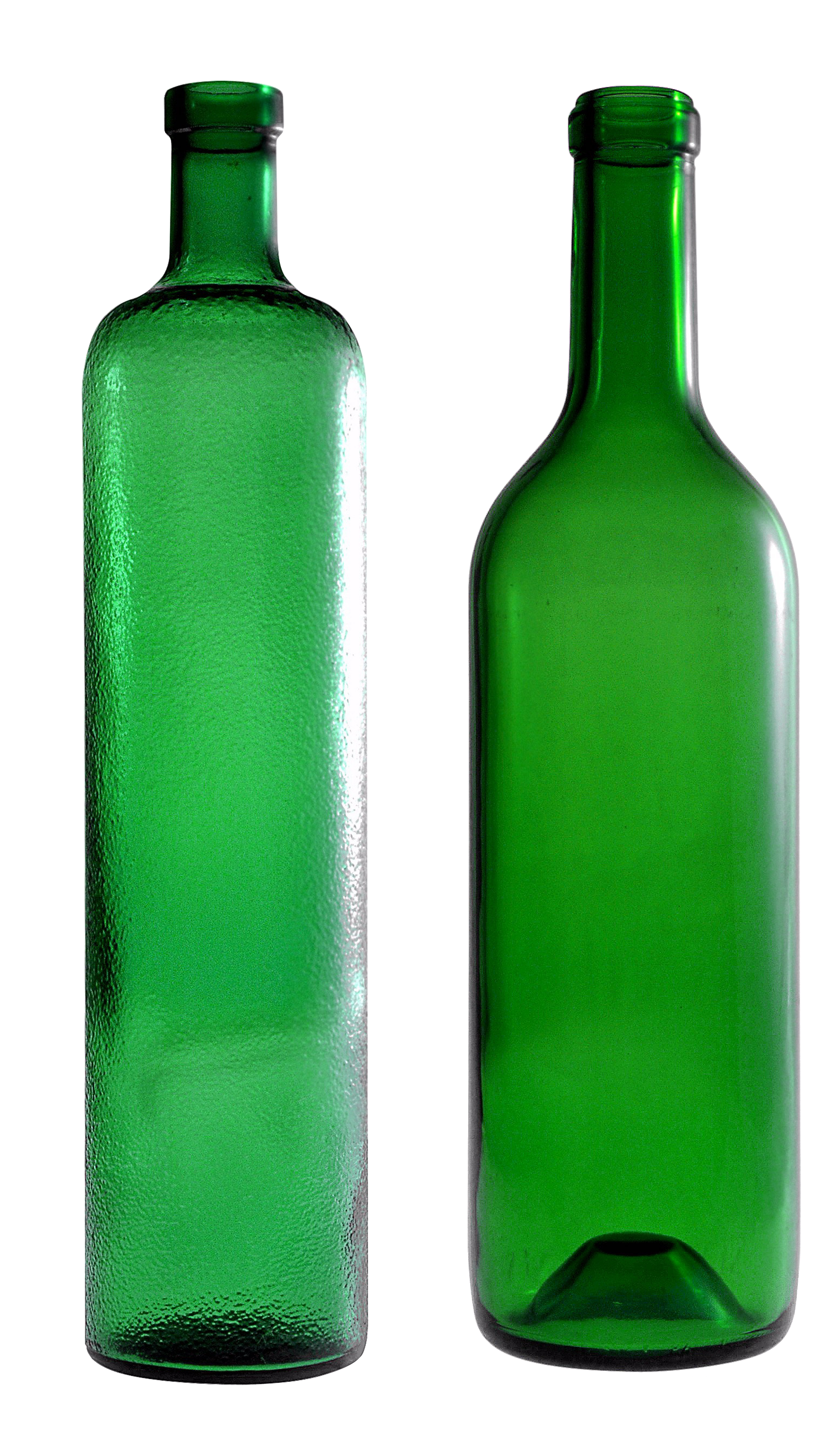 Frasco de vidro verde vazio