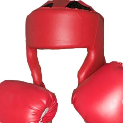 Boxhandschuhe und Helm