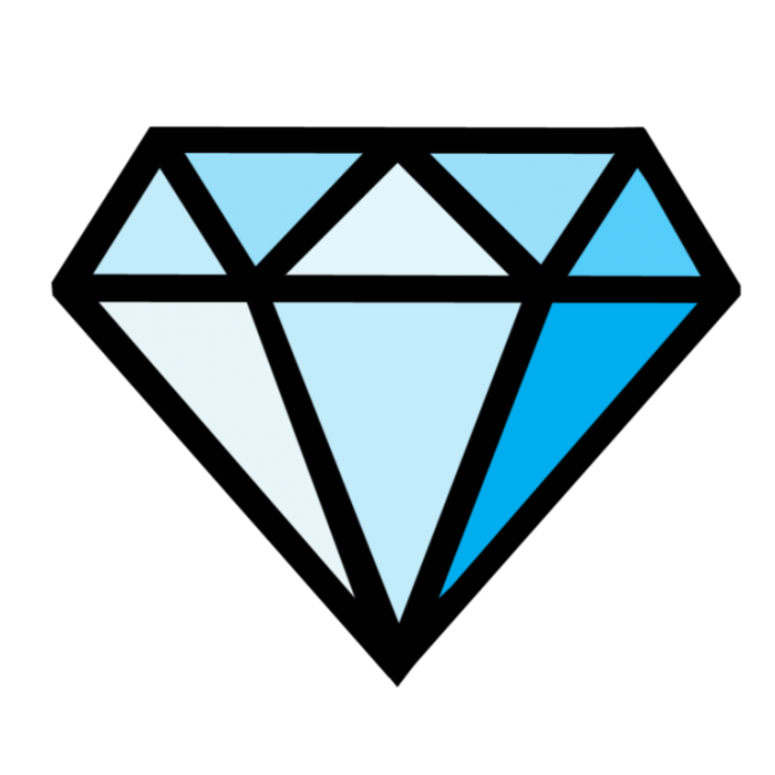 Icona diamante blu