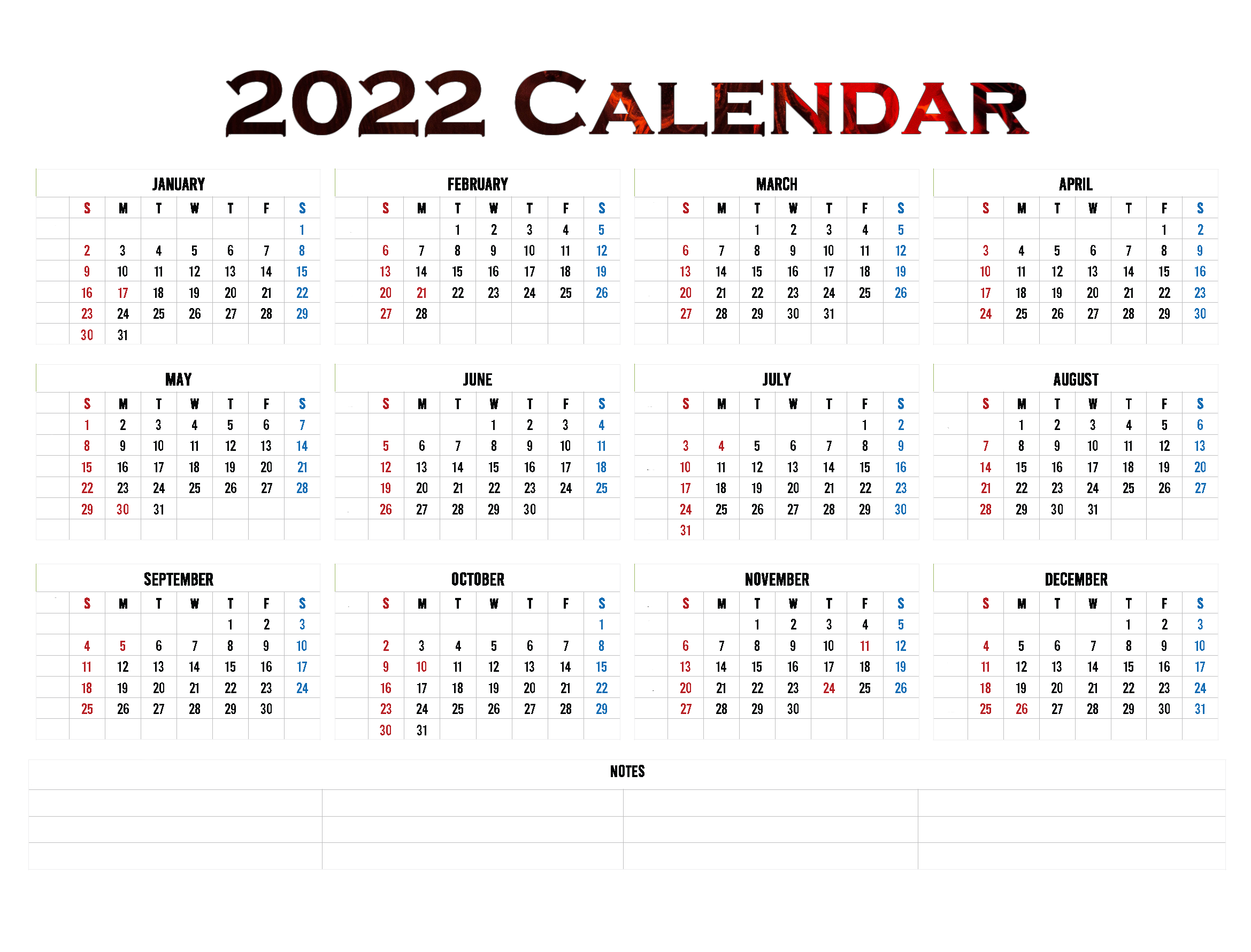Kalender 2022