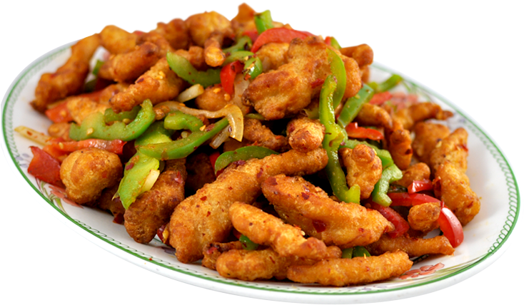 Carnes fritas, culinária chinesa, comida