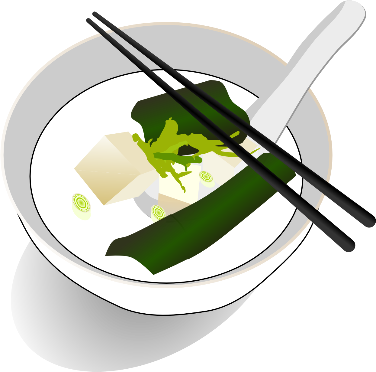 Clipart de nourriture chinoise, soupe de tofu, nourriture chinoise