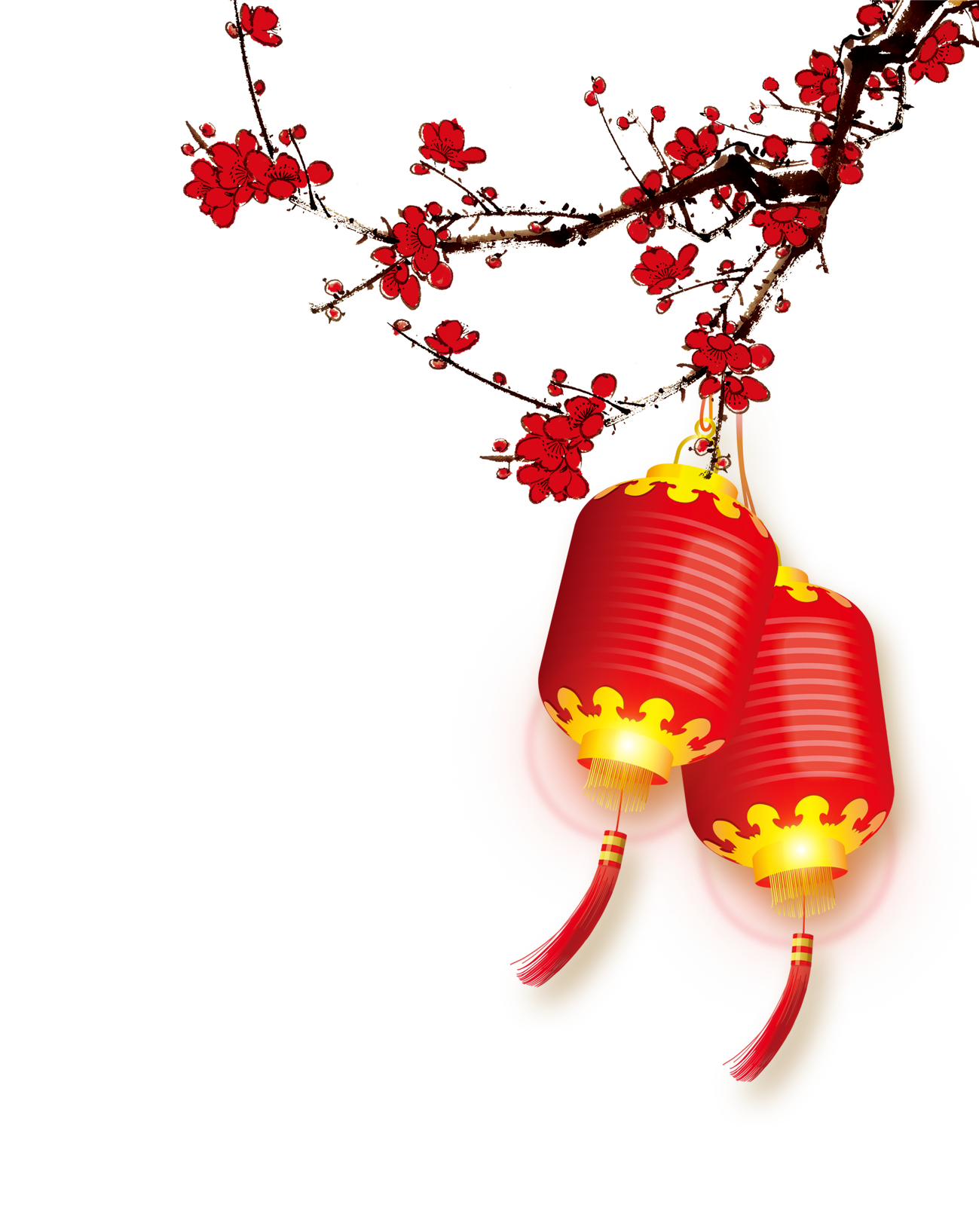 春节、中国新年、灯笼、节日背景装饰
