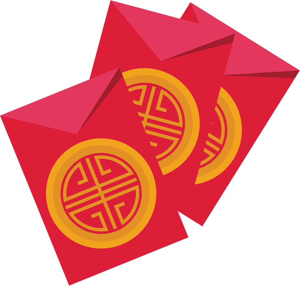 Paquets rouges du nouvel an chinois et du nouvel an