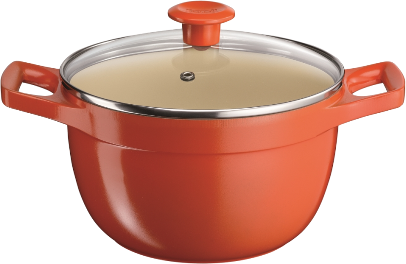 红色陶锅