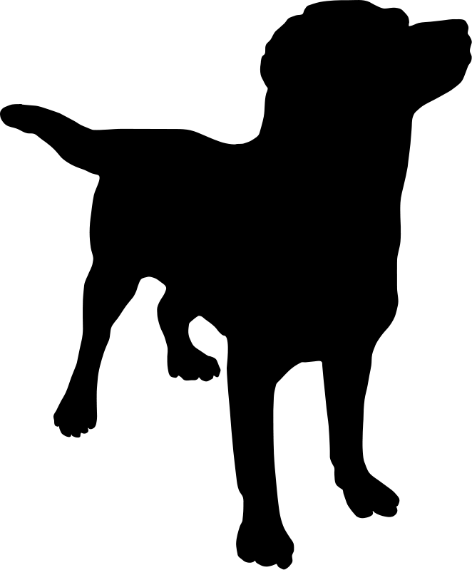 Siyah köpek yavrusu silueti