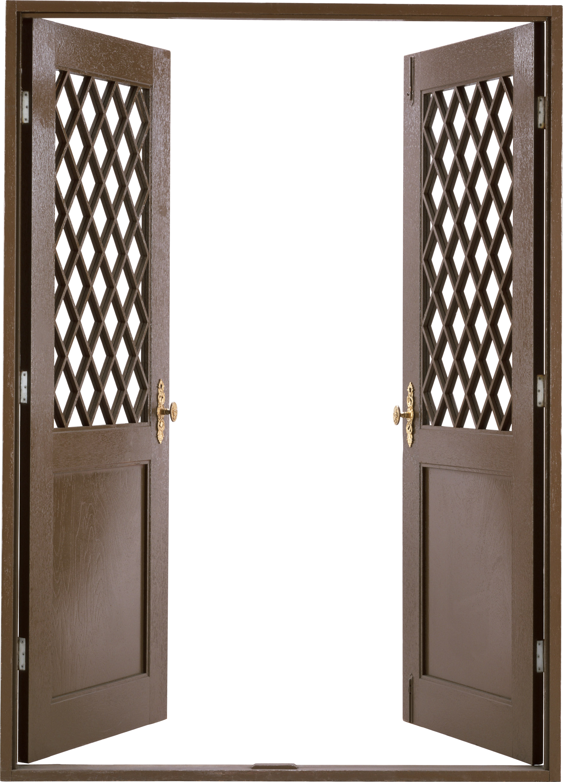 Porta de madeira aberta