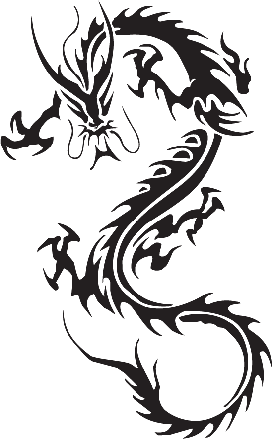 Silhueta de dragão chinês