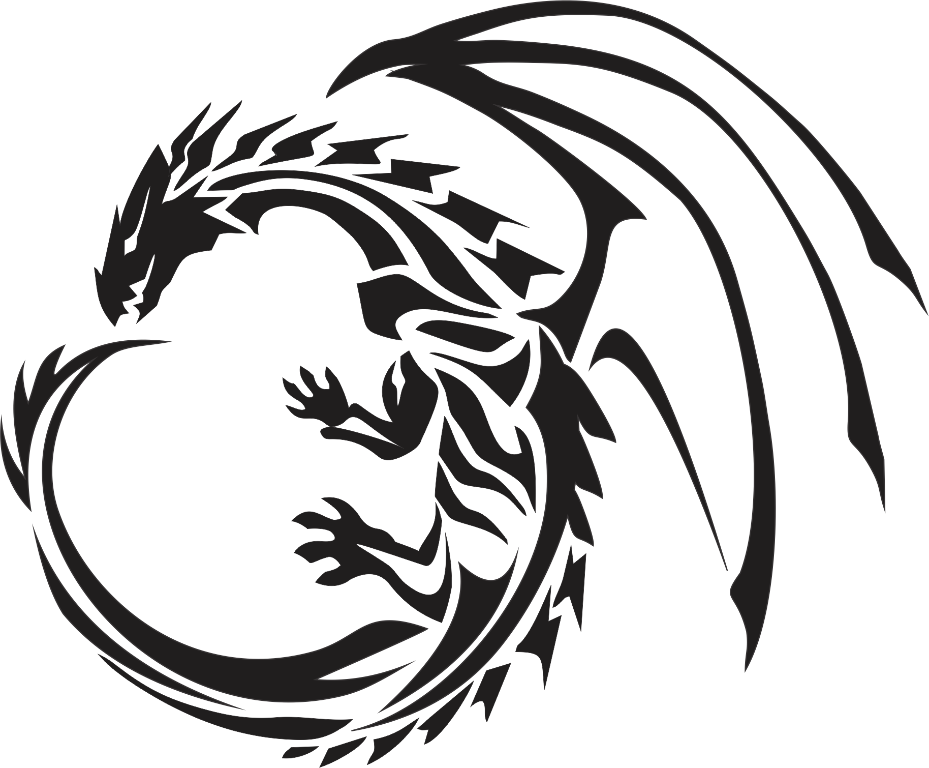 Tatouage de dragon noir