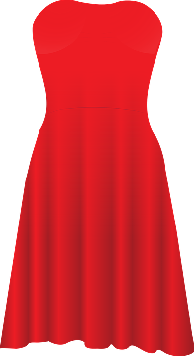 赤いスカート、ドレス