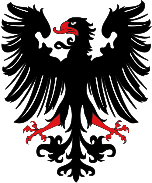 Czarne logo dwugłowego orła