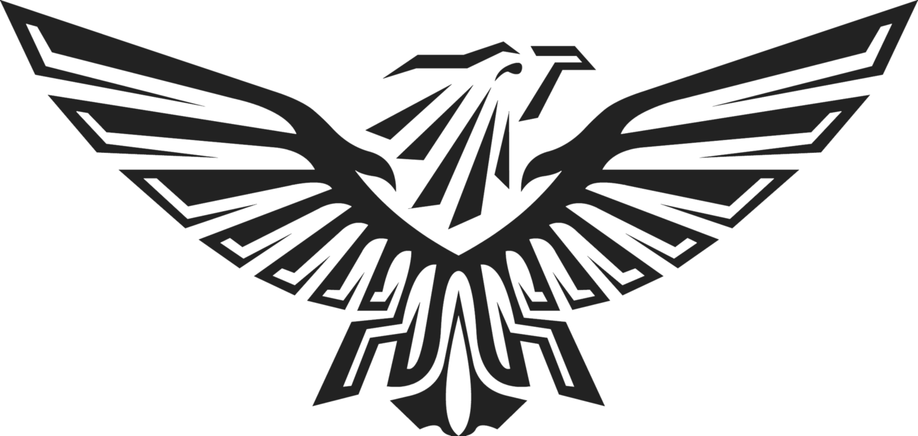 Logotipo preto de águia de duas cabeças