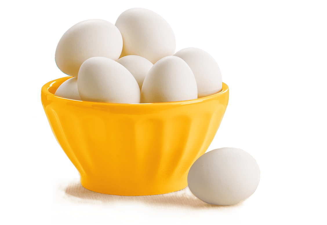 एक कटोरी में अंडे