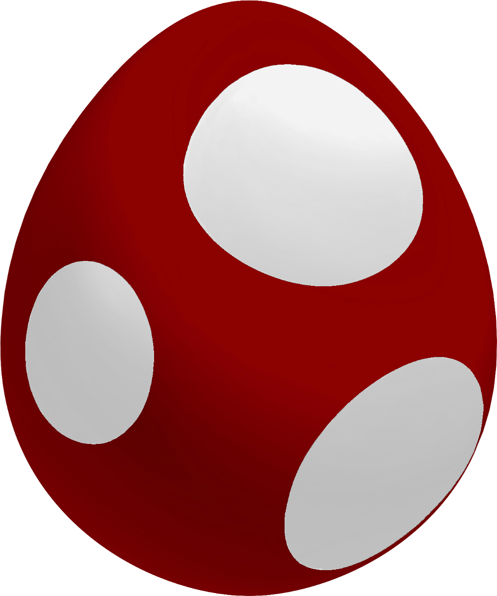 白い斑点のある赤い卵