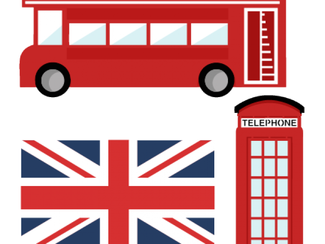 英国伦敦巴士、旗帜、电话亭
