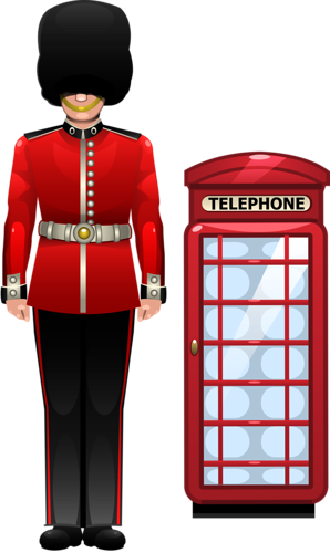 英国士兵和电话亭