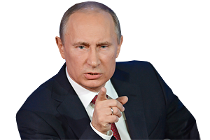 Rosto de Vladimir Putin