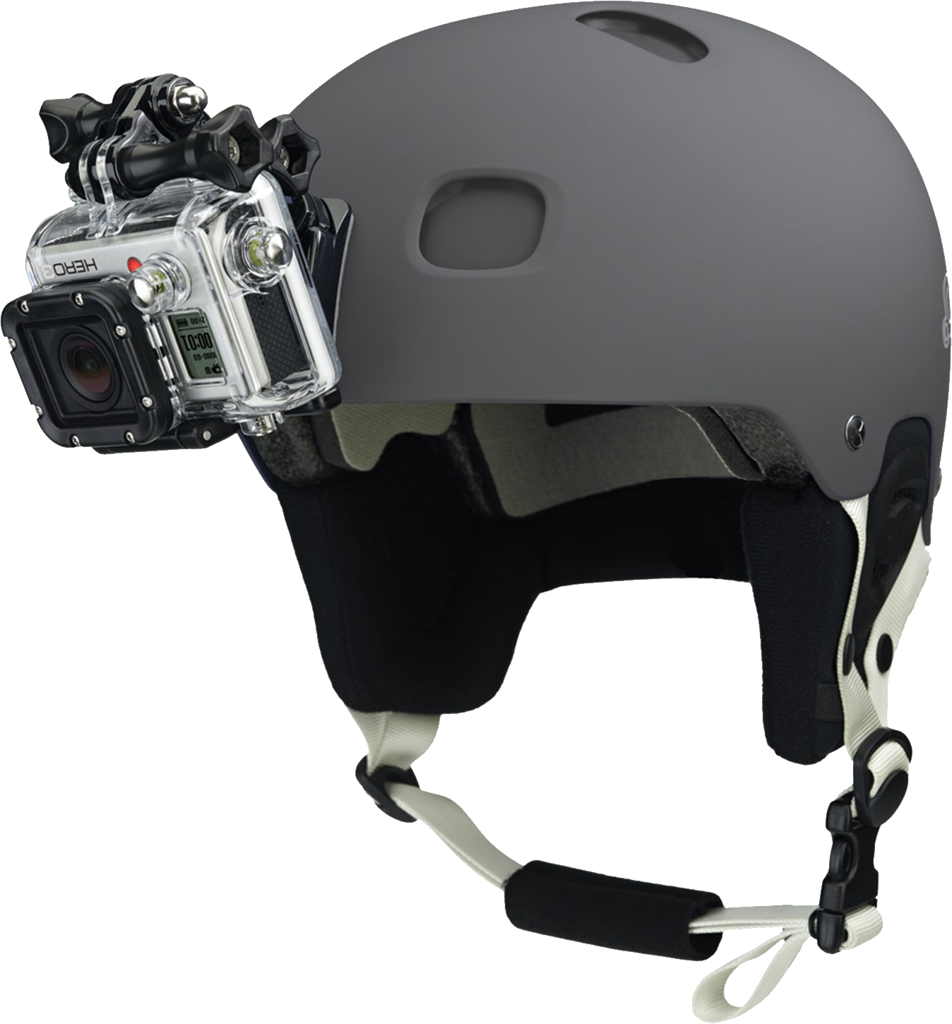 头盔上的 GoPro 相机