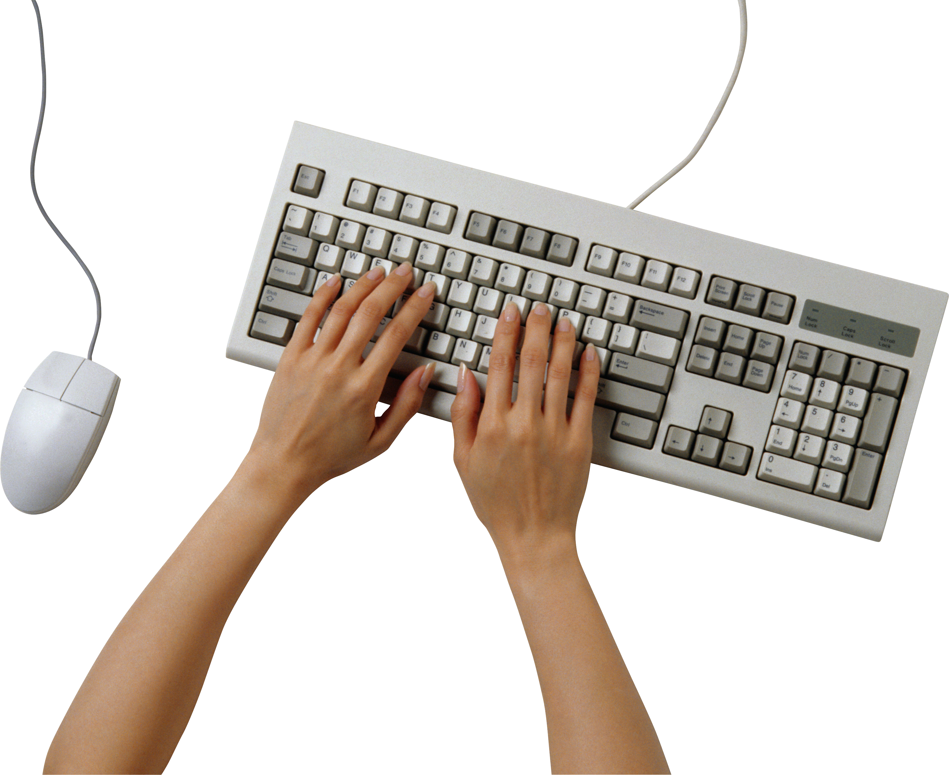 Mão no teclado