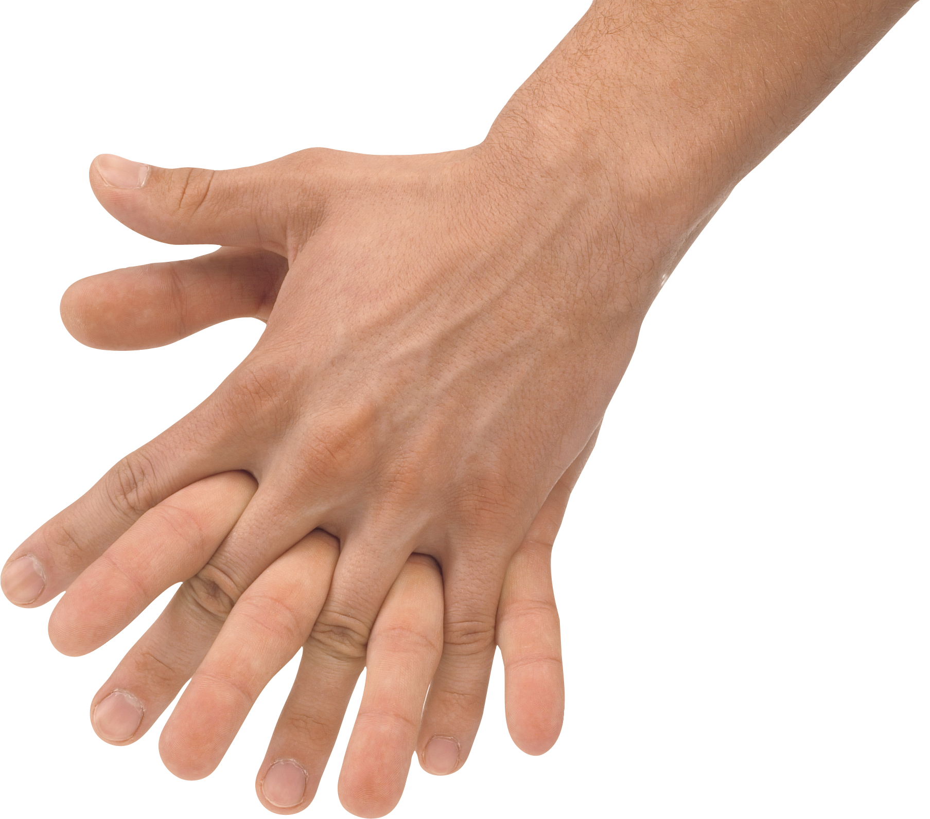 Une main tient l'autre main