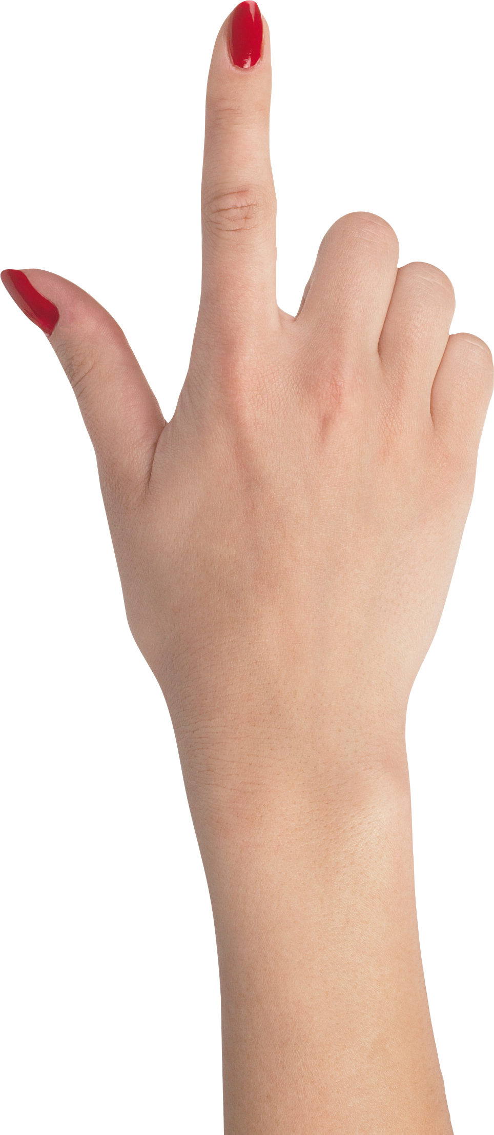 Nâng một ngón tay (móng tay màu đỏ)