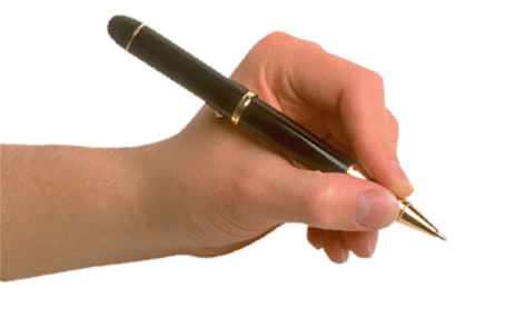 ปากกาในมือ