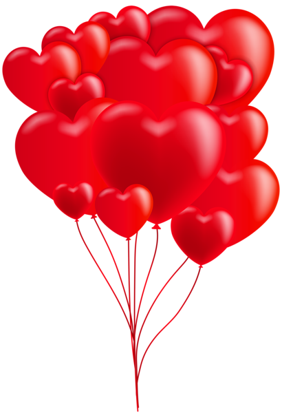 Ngày lễ tình nhân hạnh phúc, bong bóng trái tim màu đỏ
