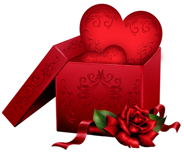 幸せなバレンタインデー、赤いハートの形
