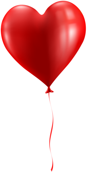 幸せなバレンタインデー、赤いハートの風船