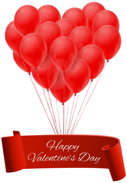 Alles Gute zum Valentinstag, roter Herzballon