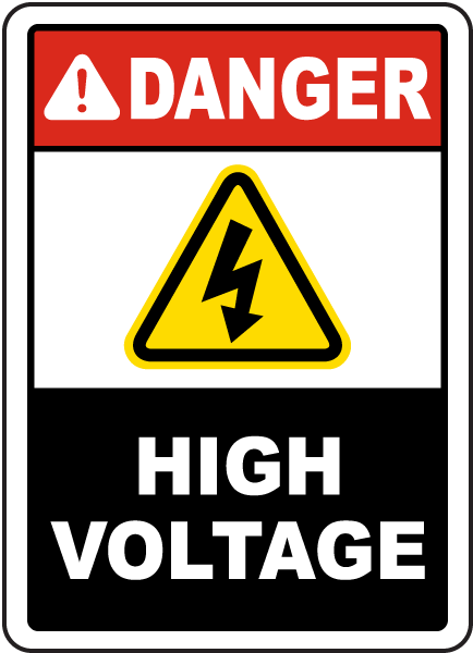 Segnale ad alta tensione, pericolo elettrico!