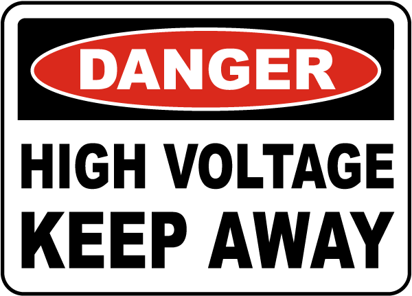 Yüksek voltaj işareti, elektrik tehlikesi!