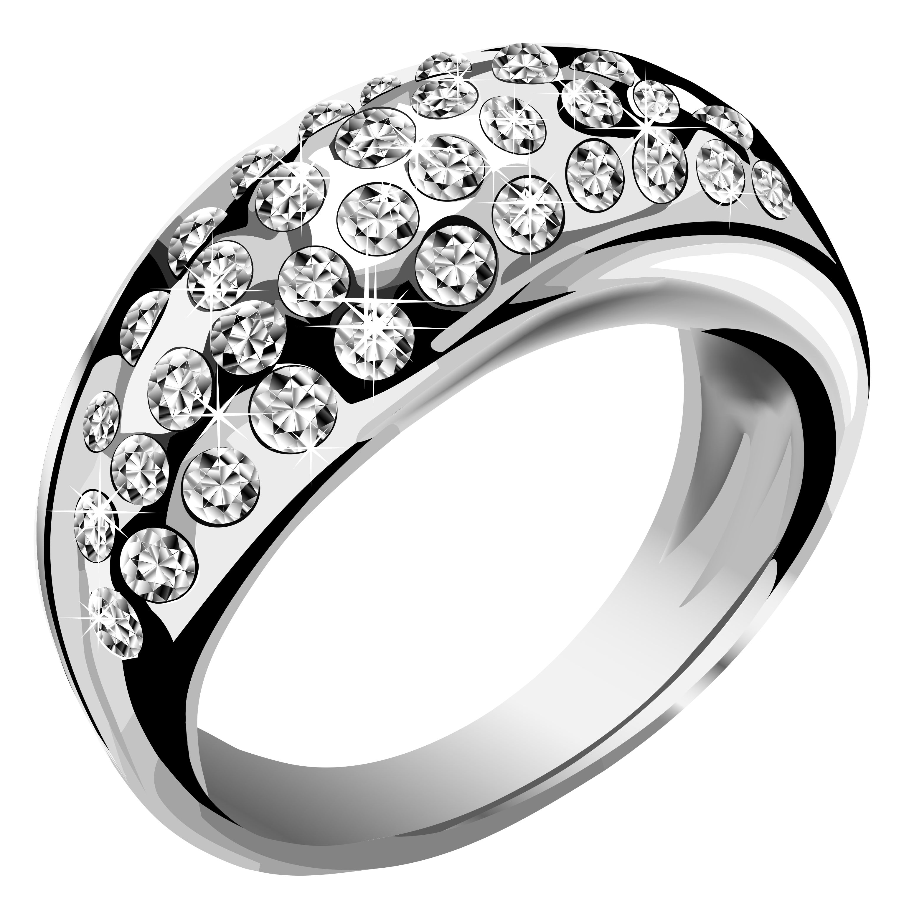 Srebrny pierścionek z brylantami