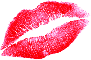 Baiser, lèvres rouges