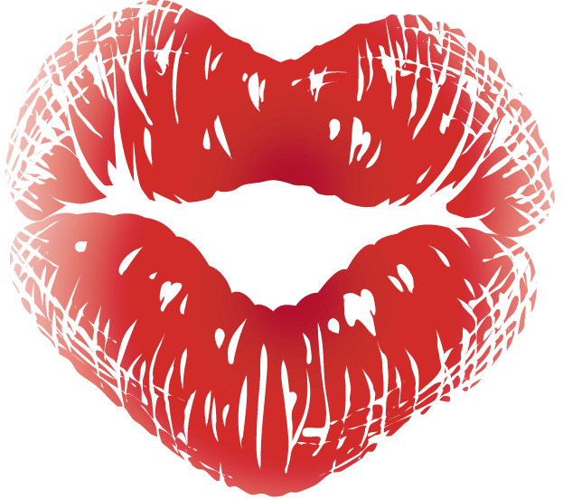 Ciuman, bibir merah
