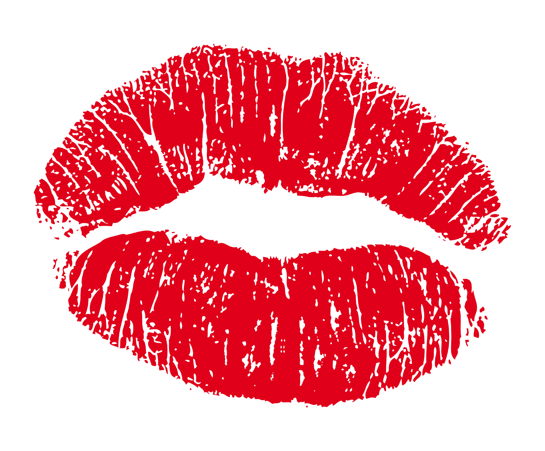 Kuss, rote Lippen