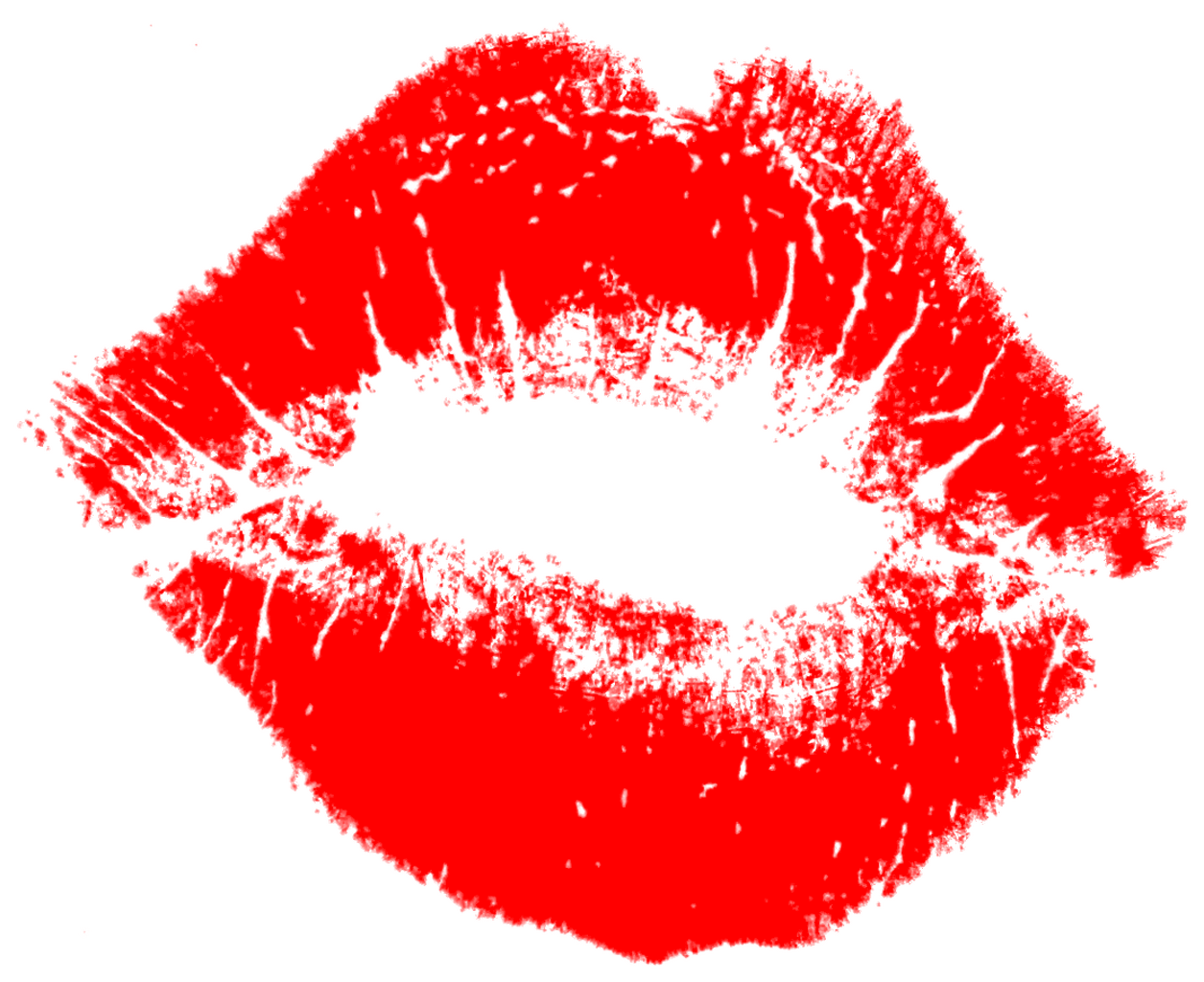 Kuss, rote Lippen