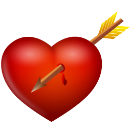 Coeur traversé par une flèche