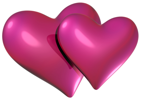 Dwa fioletowe serca miłości