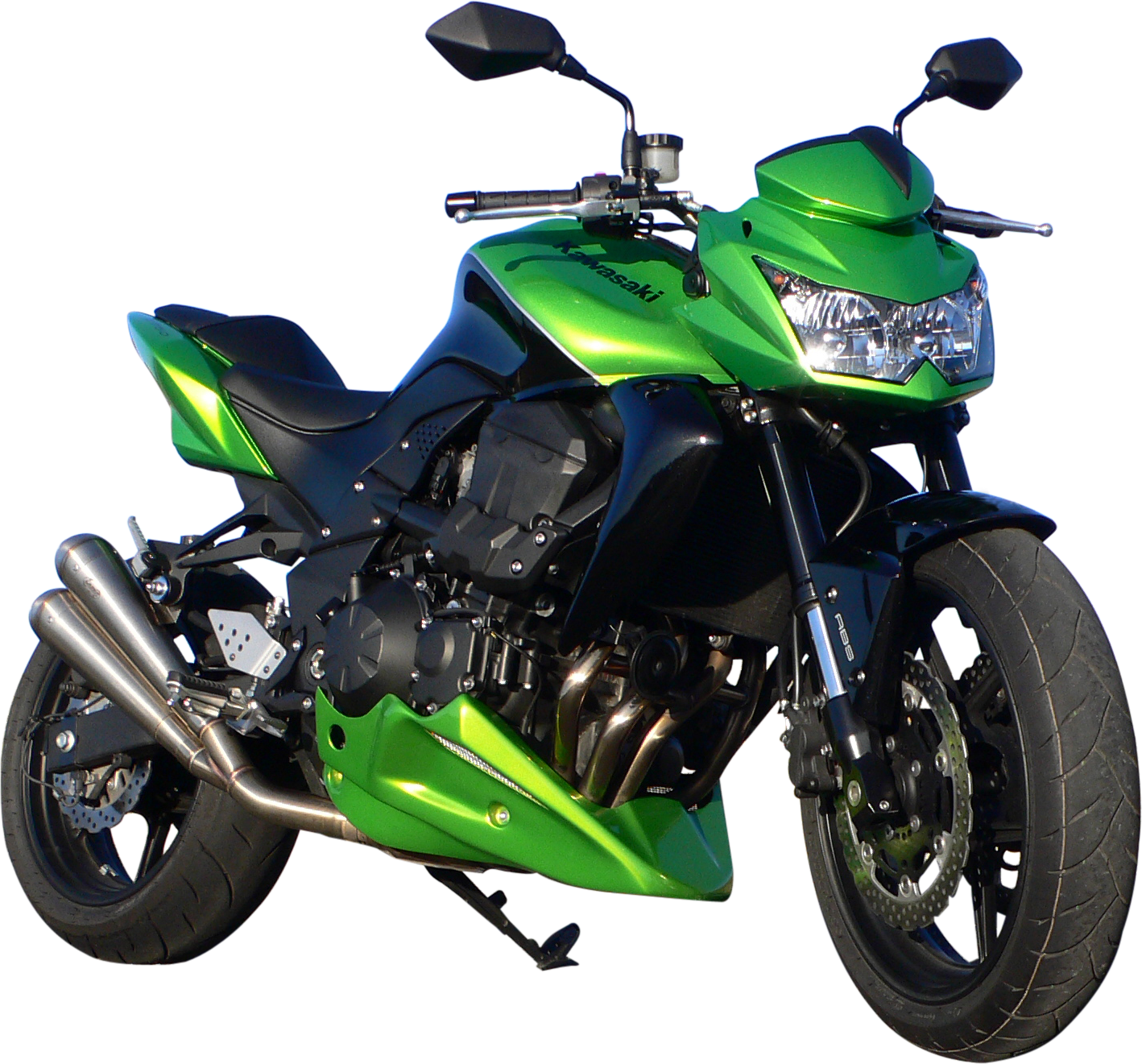 緑のオートバイ