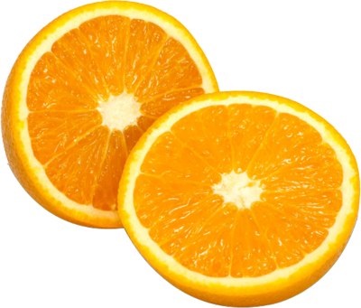 切开的橙色