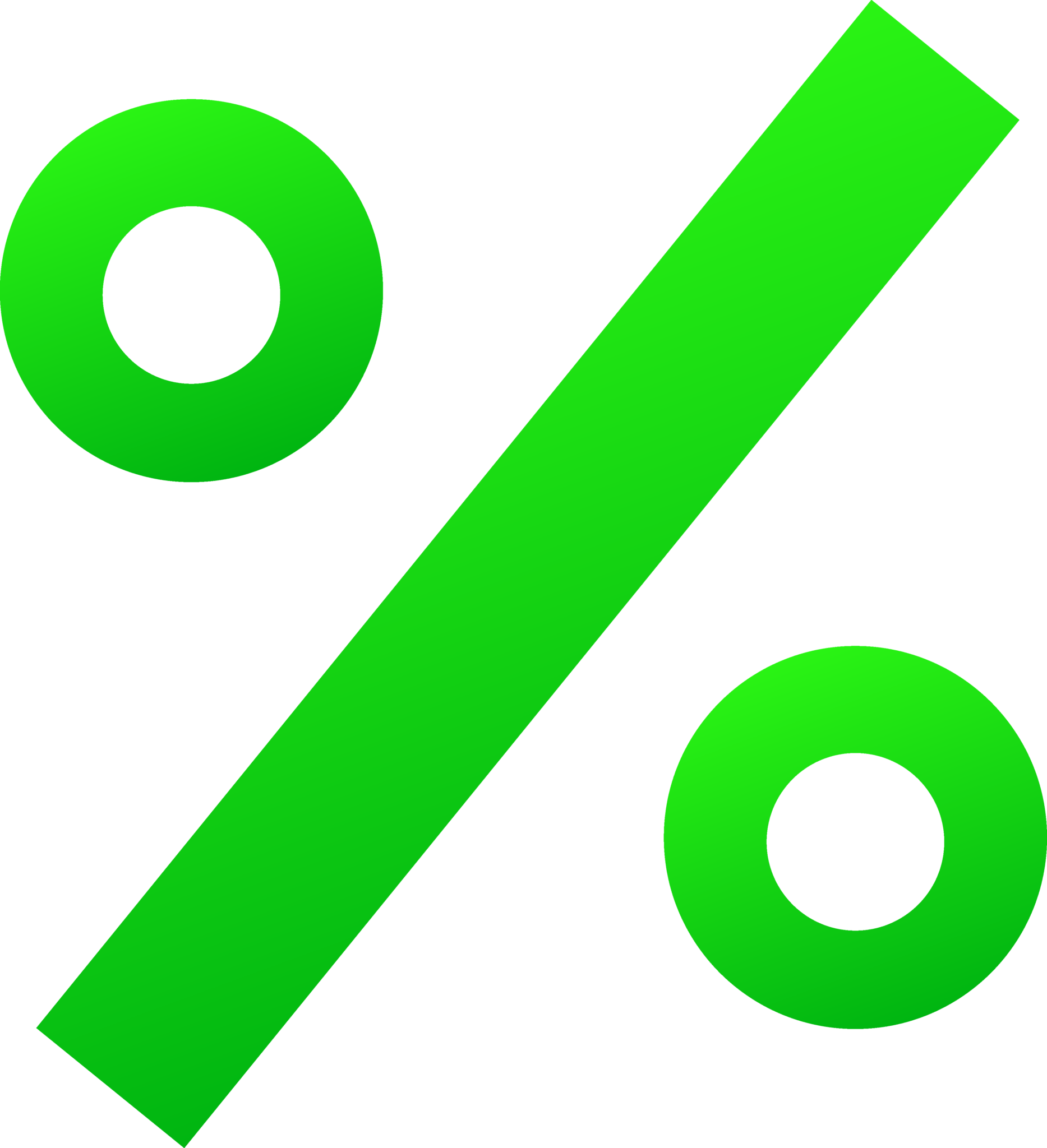 Ícone de porcentagem verde
