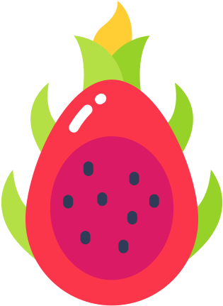 火龙果、食物和餐厅图标插图