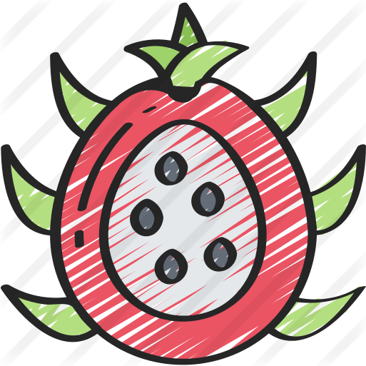 Fruta do dragão, clipart de ícones de alimentos