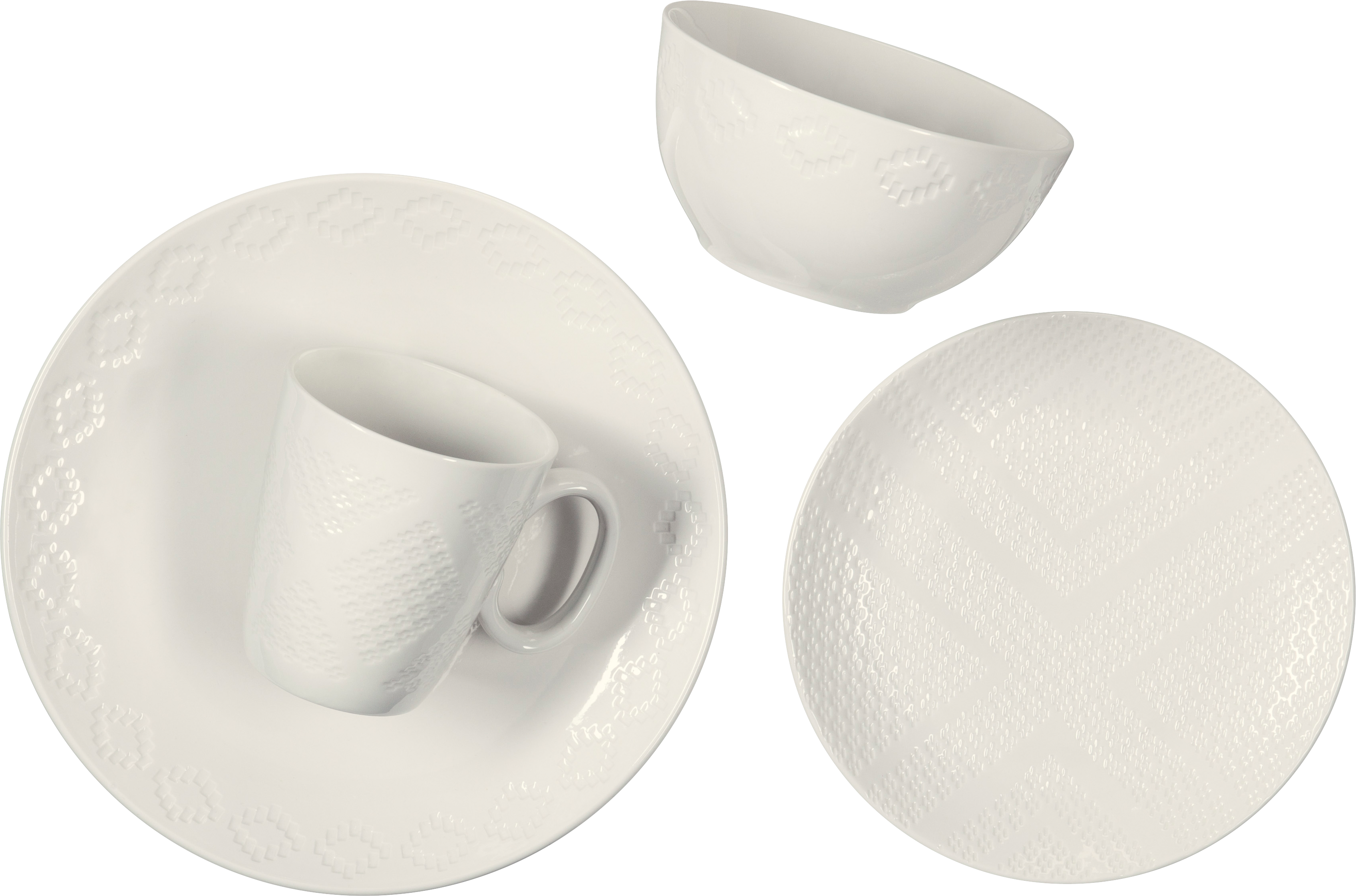 白色陶瓷碟子和杯子