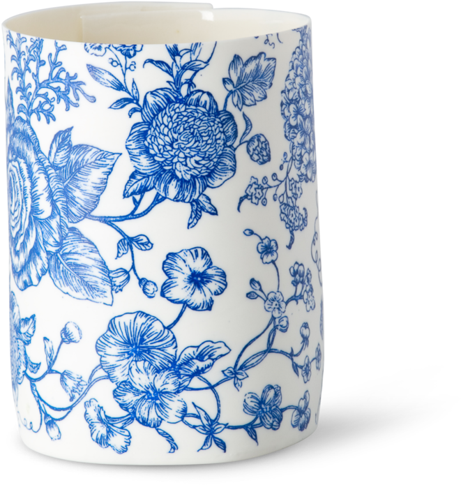 Porcelana de padrão azul e branco