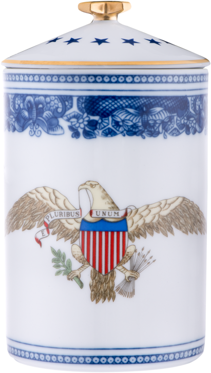 American Eagle Erbstück, blaues Porzellan